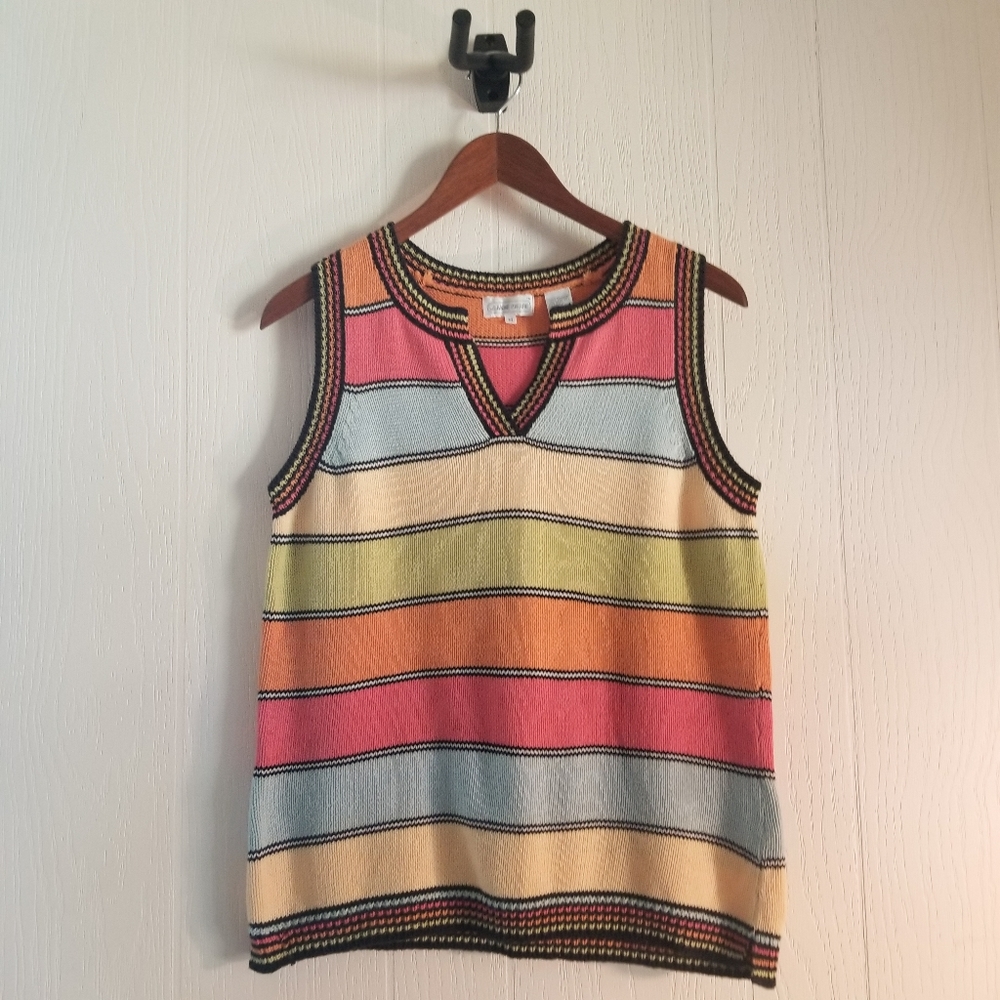 Vintage Rainbow Sweater Cotton Vest